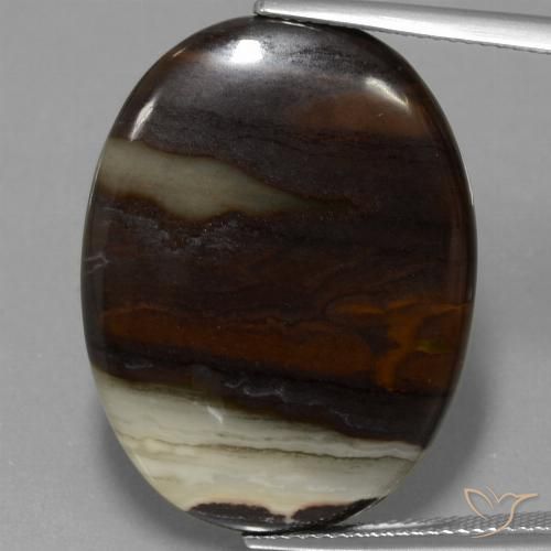 29.70ct 자연스러운 다색 벽옥, 타원형, 불투명체