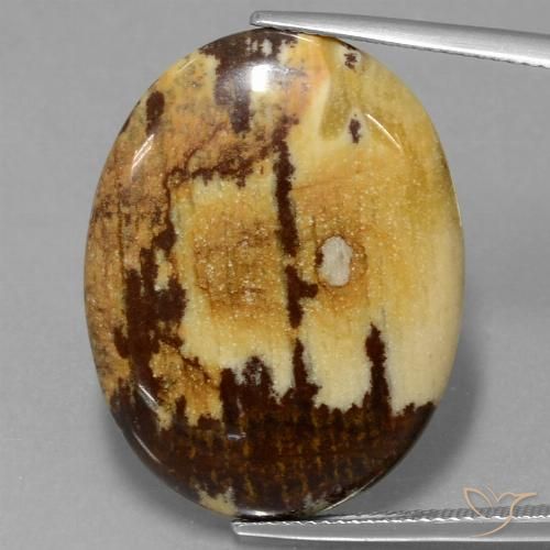 28.65ct 자연스러운 다색 벽옥, 타원형, 불투명체