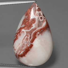 15.54캐럿 천연 다색 벽옥, 배 모양, 불투명체