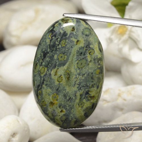 35.03ct 자연스러운 다색 벽옥, 타원형, 불투명체