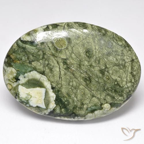 33.87ct 자연스러운 다색 벽옥, 타원형, 불투명체