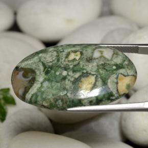 25.06캐럿 천연 다색 벽옥, 타원형 컷, 불투명체