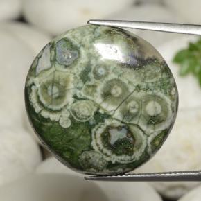 26.02캐럿 천연 멀티컬러 재스퍼, 라운드 컷, 25.54 mm, 불투명체