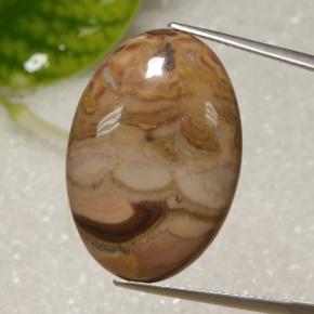17.61캐럿 천연 멀티컬러 재스퍼, 타원형 컷, 27.1×18.6 mm, 불투명체