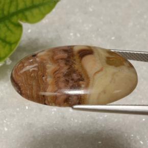 21.62캐럿 천연 다색 벽옥, 타원형 컷, 불투명체