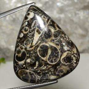 34.34캐럿 천연 멀티컬러 재스퍼, 배 모양, 30.5×26.3 mm, 불투명체