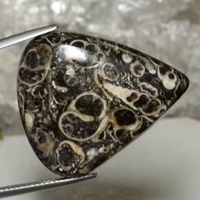 34.34캐럿 천연 멀티컬러 재스퍼, 배 모양, 30.5×26.3 mm, 불투명체