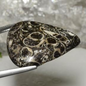 34.34캐럿 천연 멀티컬러 재스퍼, 배 모양, 30.5×26.3 mm, 불투명체