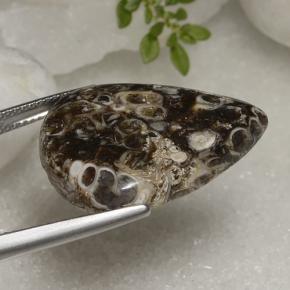 22.56캐럿 천연 다색 벽옥, 배 모양, 불투명체