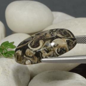 21.09캐럿 천연 멀티컬러 재스퍼, 타원형 컷, 23.7×16.9 mm, 불투명체