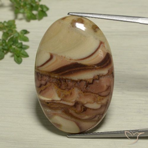 26.20ct 자연스러운 다색 벽옥, 타원형, 불투명체