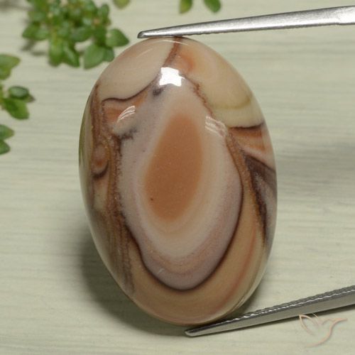 25.95ct 자연스러운 다색 벽옥, 타원형, 불투명체