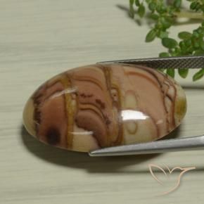 22.47캐럿 천연 다색 벽옥, 타원형, 불투명체