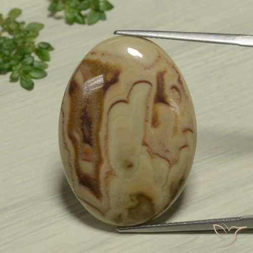 22.89ct 자연스러운 다색 벽옥, 타원형, 불투명체