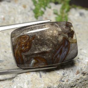 25.44캐럿 천연 다색 벽옥, 쿠션 컷, 불투명체