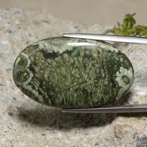 29.99ct 자연스러운 다색 벽옥, 타원형, 불투명체