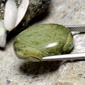 11.38캐럿 천연 다색 벽옥, 타원형 컷, 불투명체