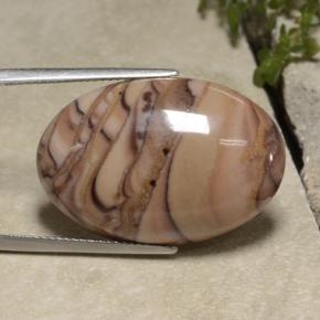 23.62캐럿 천연 멀티컬러 재스퍼, 타원형 컷, 27.6×18.7 mm, 불투명체