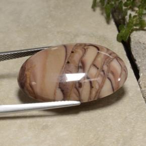 23.62캐럿 천연 멀티컬러 재스퍼, 타원형 컷, 27.6×18.7 mm, 불투명체