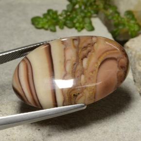 26.59캐럿 천연 다색 벽옥, 타원형 컷, 불투명체