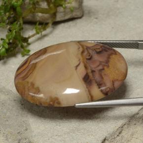 24.47캐럿 천연 멀티컬러 재스퍼, 타원형 컷, 30.7×22.4 mm, 불투명체