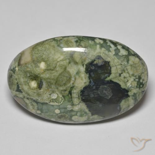 33.43ct 자연스러운 다색 벽옥, 타원형, 불투명체