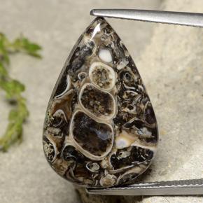 13.84캐럿 천연 멀티컬러 재스퍼, 배 모양, 24×16.1 mm, 불투명체