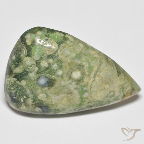 15.75ct 자연스러운 다색 벽옥, 배 모양, 불투명체