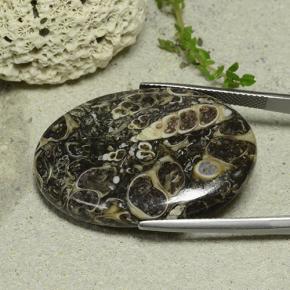 33.14캐럿 천연 멀티컬러 재스퍼, 타원형 컷, 34.8×24.5 mm, 불투명체