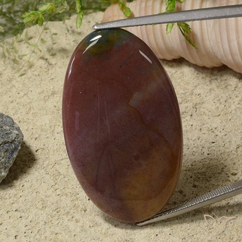 39.44ct 자연스러운 다색 벽옥, 타원형, 불투명체