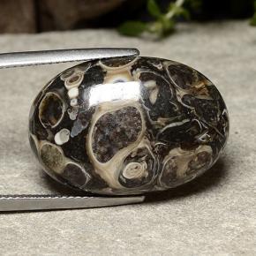 22.57캐럿 천연 멀티컬러 재스퍼, 타원형 컷, 24.2×16.7 mm, 불투명체