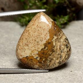 18.96캐럿 천연 멀티컬러 재스퍼, 배 모양, 23.8×22.7 mm, 불투명체
