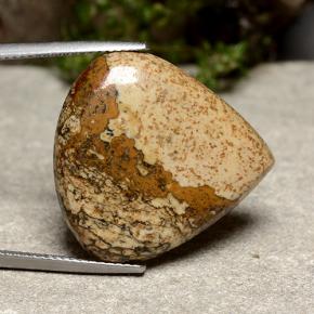 18.96캐럿 천연 멀티컬러 재스퍼, 배 모양, 23.8×22.7 mm, 불투명체