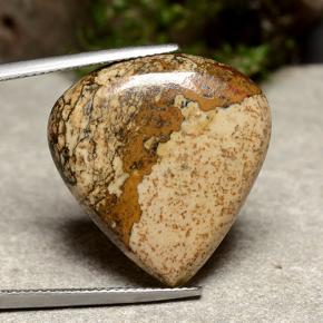 18.96캐럿 천연 멀티컬러 재스퍼, 배 모양, 23.8×22.7 mm, 불투명체