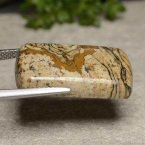 13.18캐럿 천연 멀티컬러 재스퍼, 쿠션 컷, 22.8×12.3 mm, 불투명체