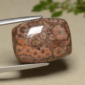11.81캐럿 천연 멀티컬러 재스퍼, 쿠션 컷, 18.4×13.5 mm, 불투명체