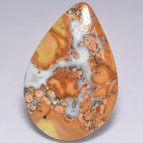 40.78캐럿 천연 멀티컬러 재스퍼, 배 모양, 40.9×28 mm, 불투명체