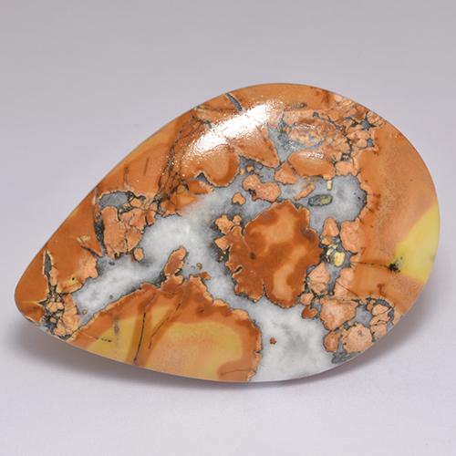 40.78캐럿 천연 멀티컬러 재스퍼, 배 모양, 40.9×28 mm, 불투명체