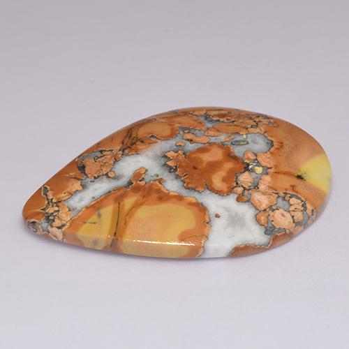 40.78캐럿 천연 멀티컬러 재스퍼, 배 모양, 40.9×28 mm, 불투명체