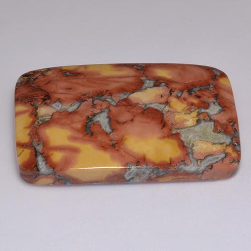 67.84캐럿 천연 멀티컬러 재스퍼, 쿠션 컷, 37.7×27.8 mm, 불투명체