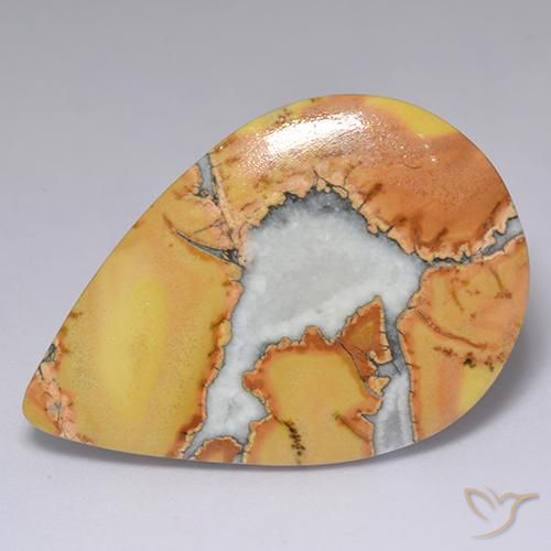 33.48ct 자연스러운 다색 벽옥, 배 모양, 불투명체