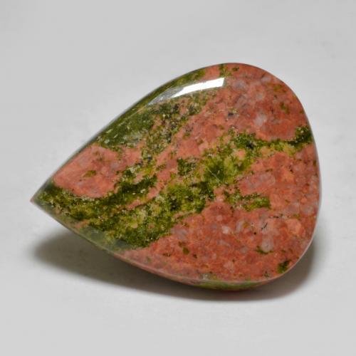 13.09캐럿 천연 멀티컬러 재스퍼, 배 모양, 21.3×16.5 mm, 불투명체