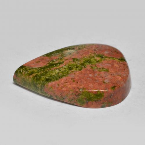 13.09캐럿 천연 멀티컬러 재스퍼, 배 모양, 21.3×16.5 mm, 불투명체