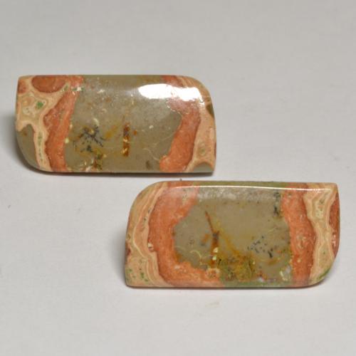19.13캐럿 천연 멀티컬러 재스퍼 보석, 멋진 모양, 22.6×11.1 mm, 불투명체