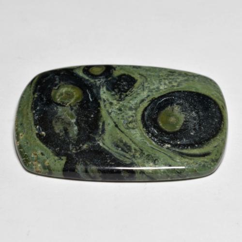 40.44캐럿 천연 멀티컬러 재스퍼, 쿠션 컷, 36.1×28.2 mm, 불투명체