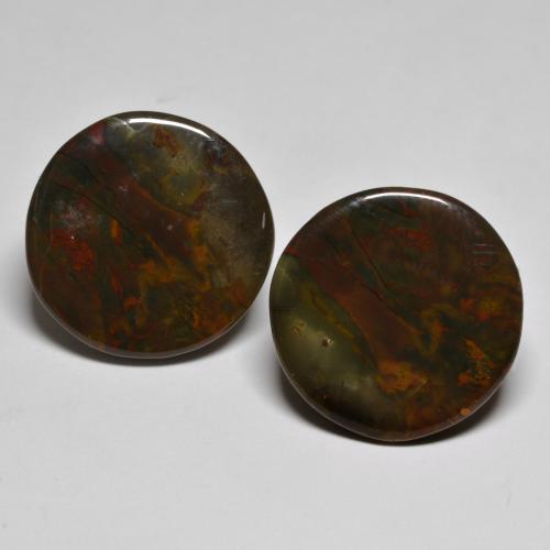 21.11캐럿 천연 다색 벽옥 보석, 라운드 컷, 불투명체