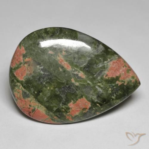 56.12ct 자연스러운 다색 벽옥, 배 모양, 불투명체