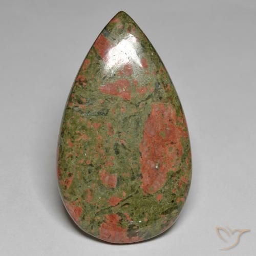 40.05ct 자연스러운 다색 벽옥, 배 모양, 불투명체