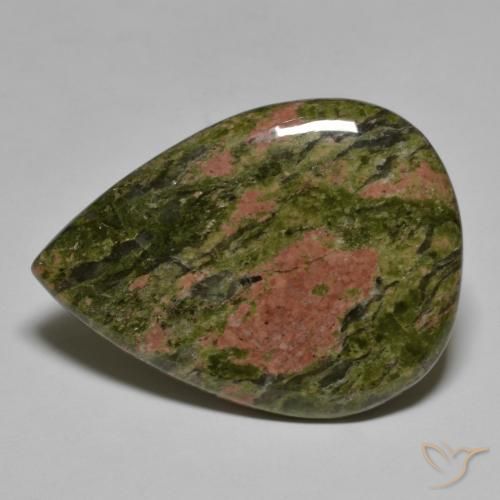 33.14ct 자연스러운 다색 벽옥, 배 모양, 불투명체