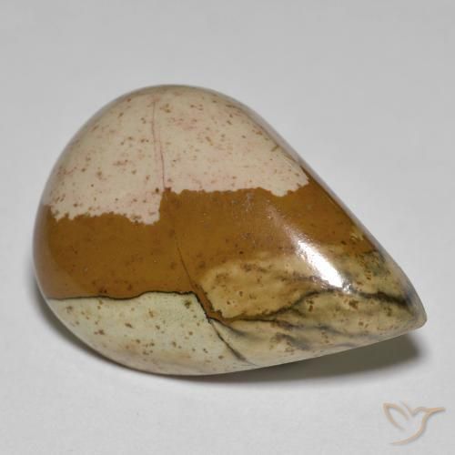 25.66ct 자연스러운 다색 벽옥, 배 모양, 불투명체